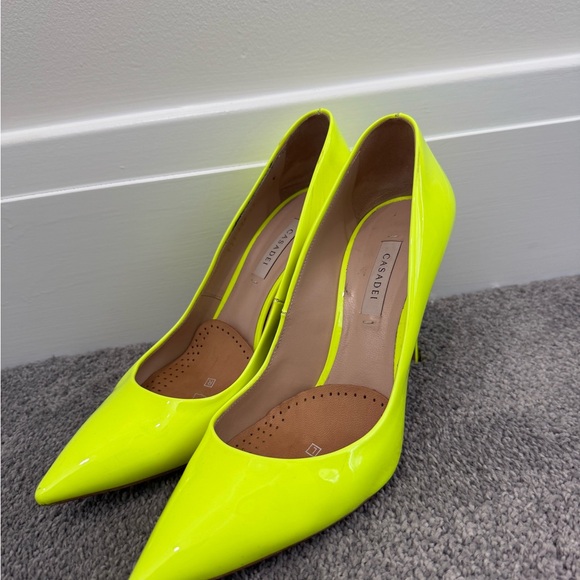 Casadei Neon Yellow Heels - Picture 2 of 3